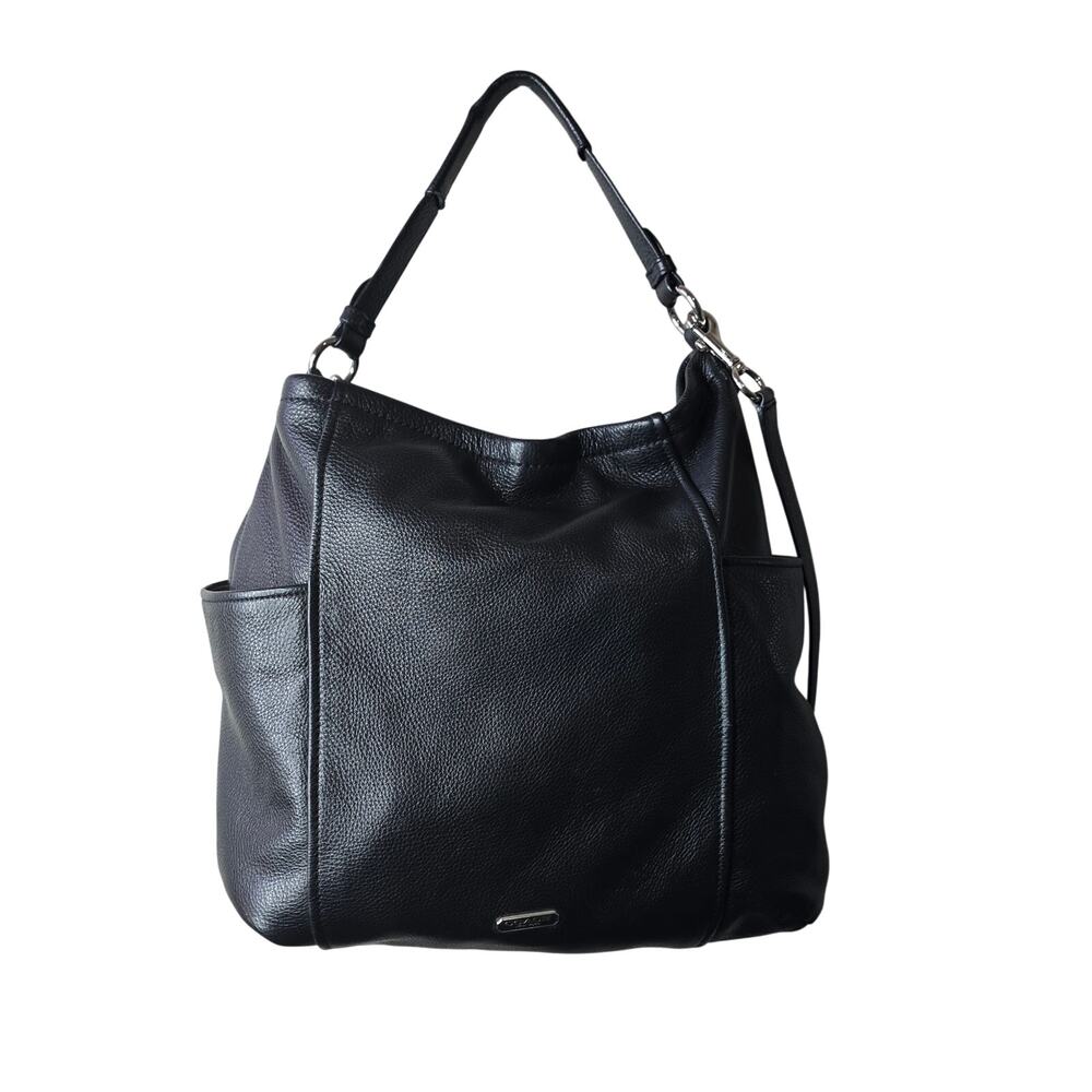 Coach Vintage Authentic Black Leather Crossbody Hobo Tote